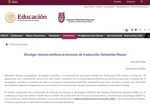 Divulgar ciencia conlleva un proceso de traducción: Sebastián Musso